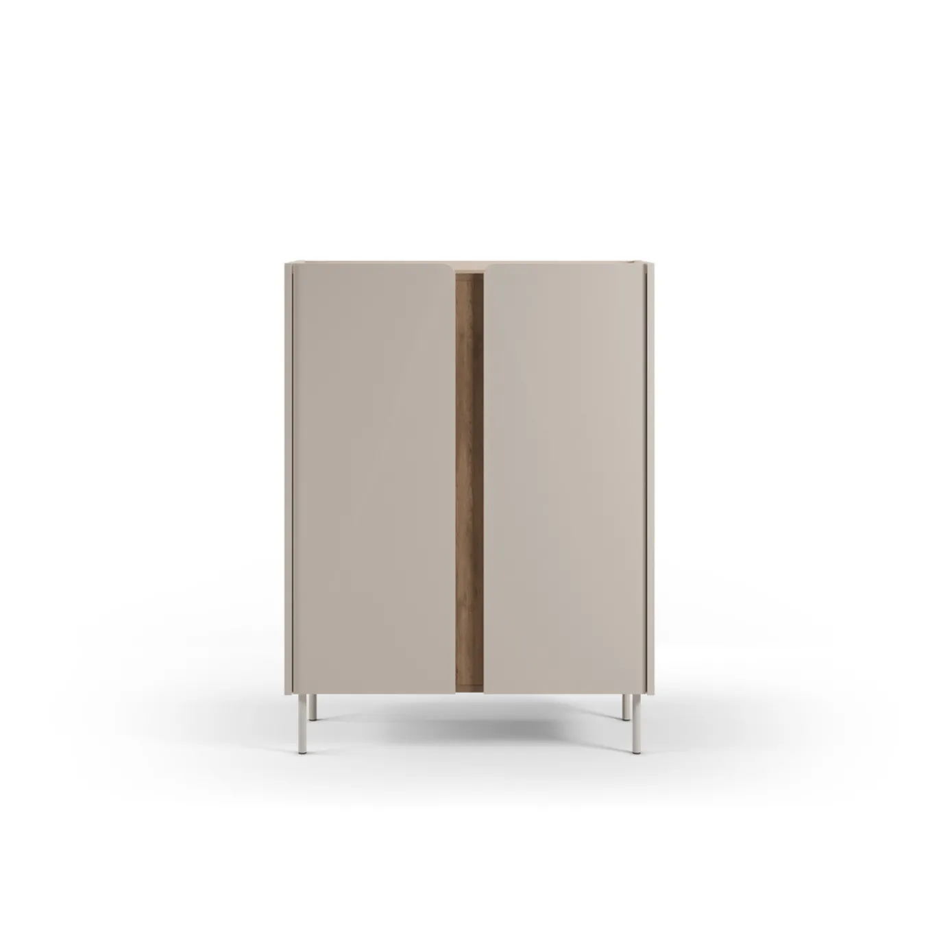 Hoge Kast Lucile 2d 90cm Crème/Naturel - Giga Meubel
