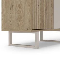 Hoge Kast Millay 2d Eiken/grijs - Giga Meubel