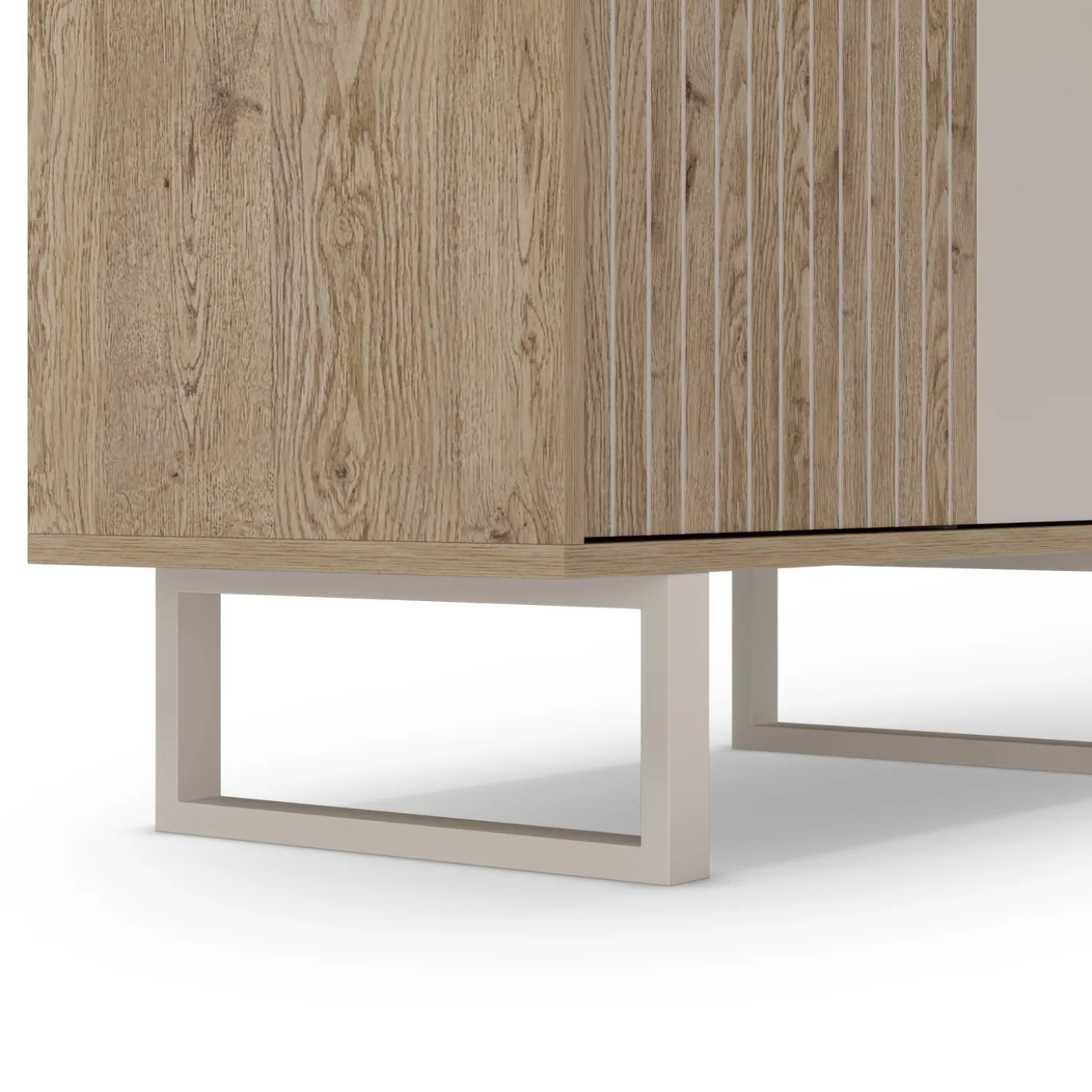 Hoge Kast Millay 2d Eiken/grijs - Giga Meubel