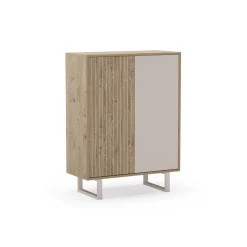 Hoge Kast Millay 2d Eiken/grijs - Giga Meubel