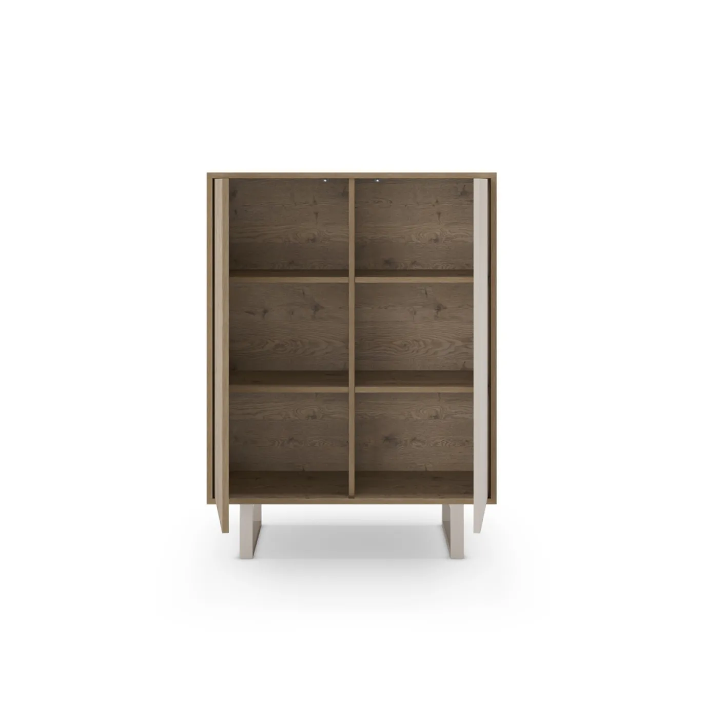 Hoge Kast Millay 2d Eiken/grijs - Giga Meubel