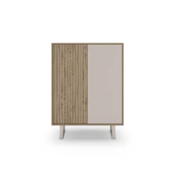 Hoge Kast Millay 2d Eiken/grijs - Giga Meubel