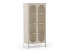 Hoge Vitrinekast Diora 2d Crème - Giga Meubel