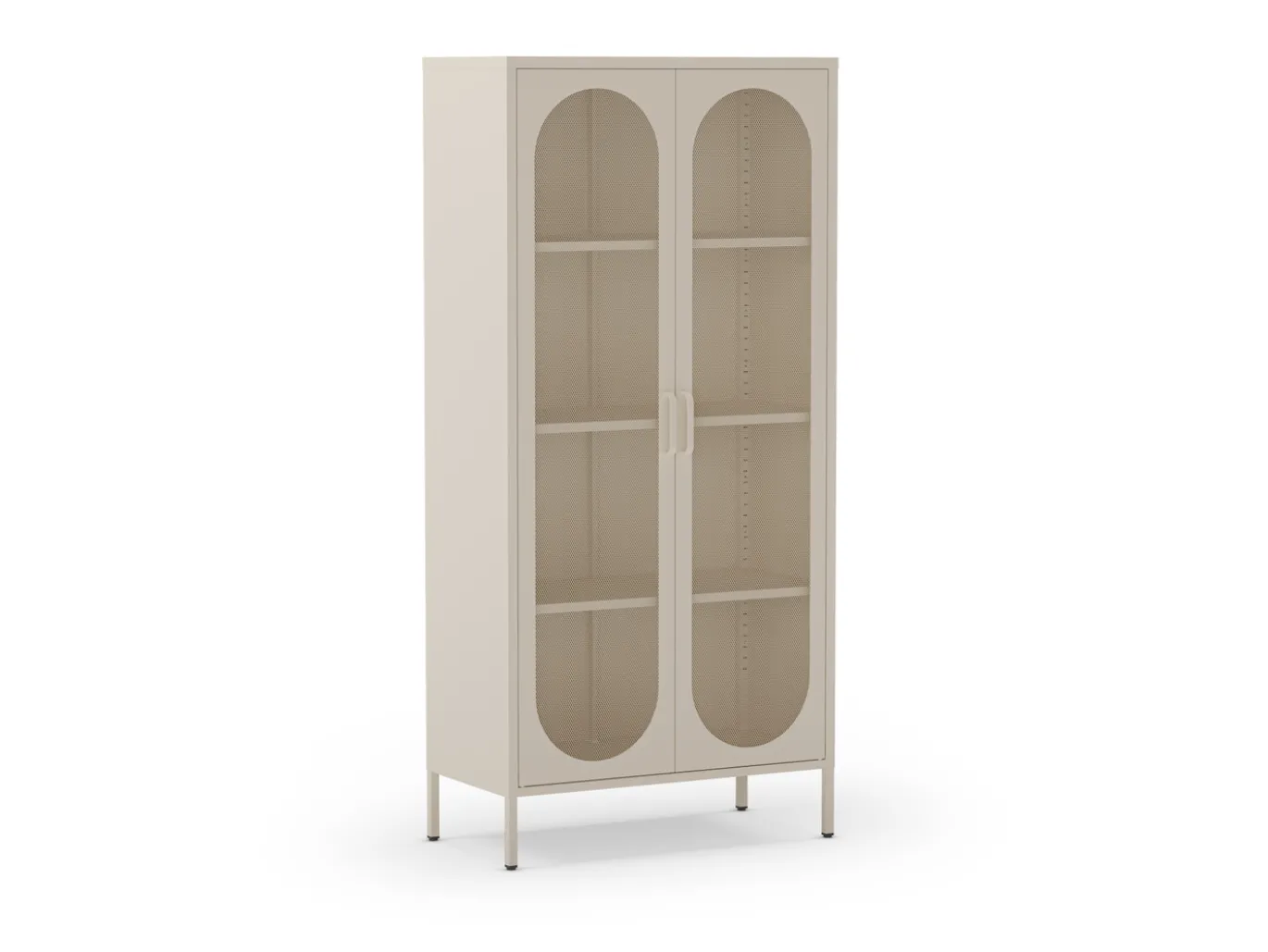 Hoge Vitrinekast Diora 2d Crème - Giga Meubel
