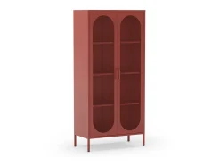 Hoge Vitrinekast Diora 2d Terracotta - Giga Meubel