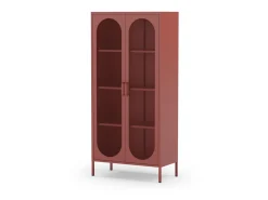 Hoge Vitrinekast Diora 2d Terracotta - Giga Meubel