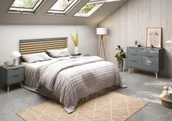 Hoofdbord 135/140 Pisco Khaki Groen/wit Wax - Giga Meubel