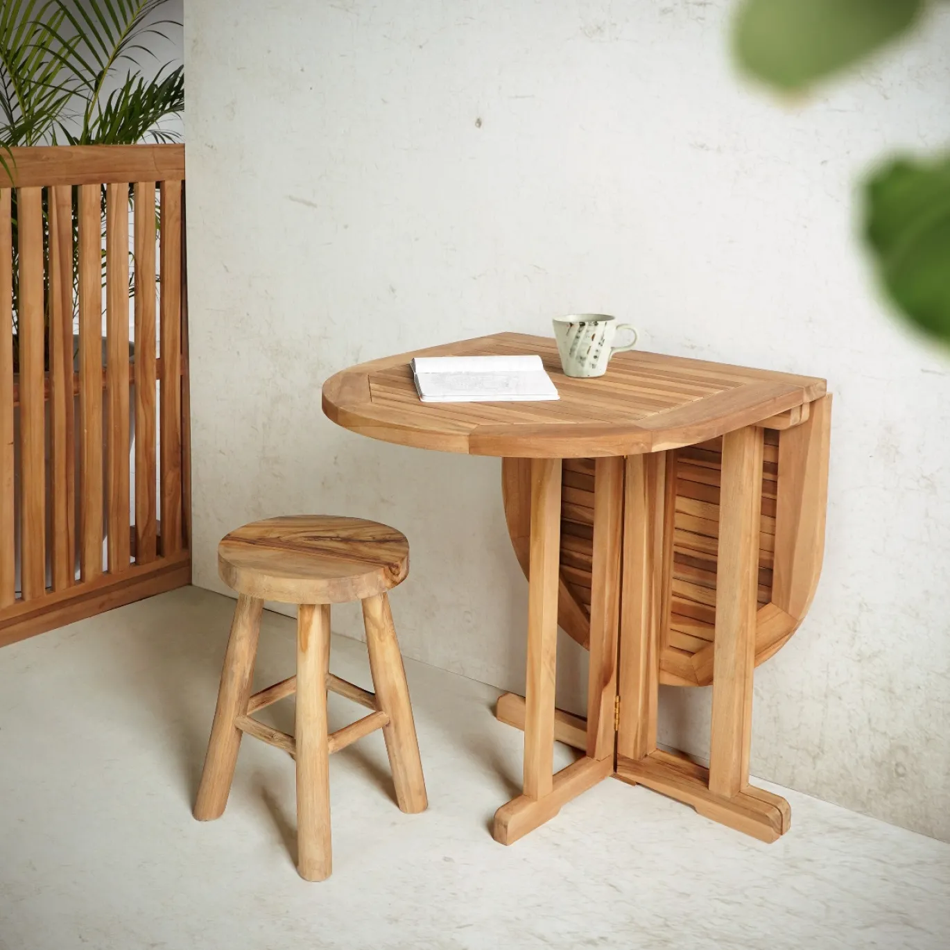 House Nordic Balkontafel Huelva Teakhout Inklapbaar