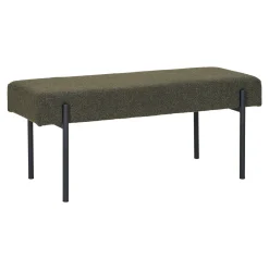 House Nordic Bankje Swindon Bouclé Donkergroen 100cm