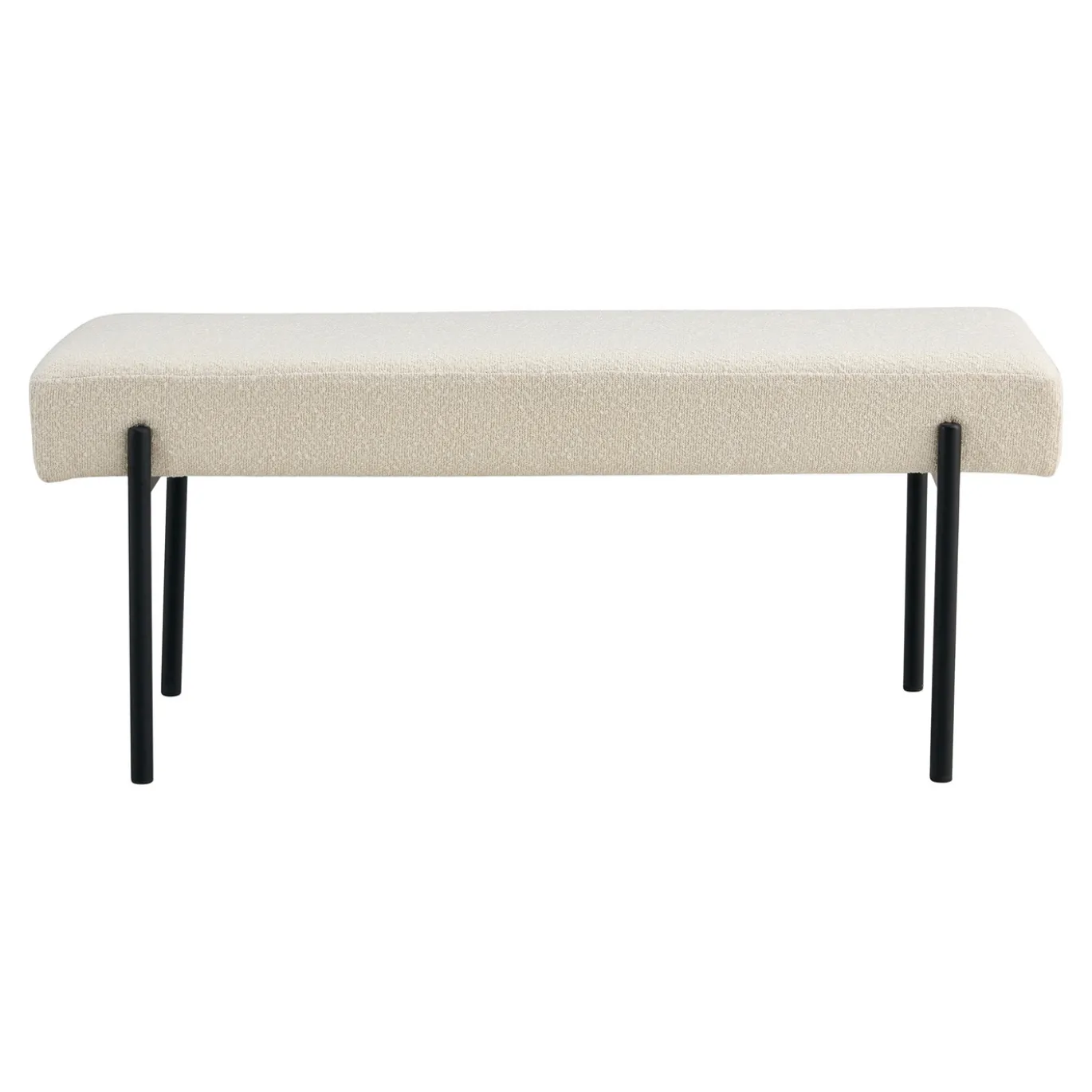 House Nordic Bankje Swindon Bouclé Wit 100x36x42,5cm