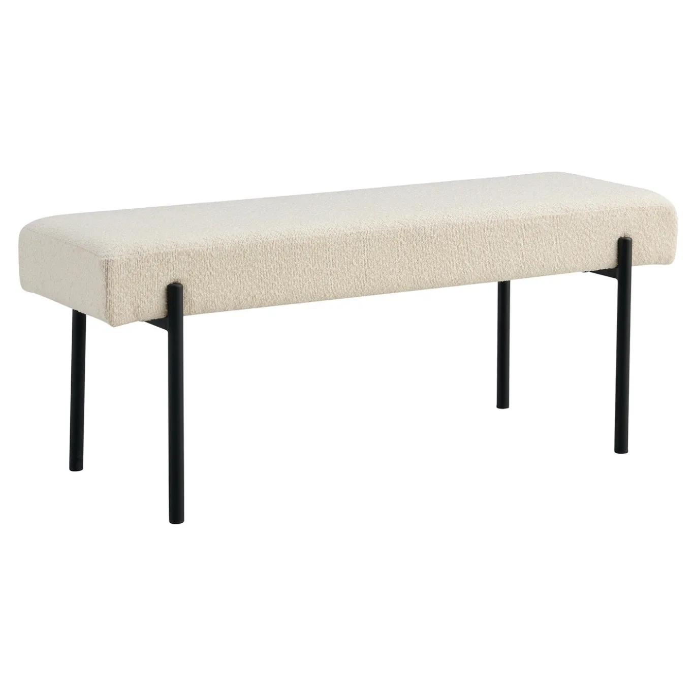 House Nordic Bankje Swindon Bouclé Wit 100x36x42,5cm