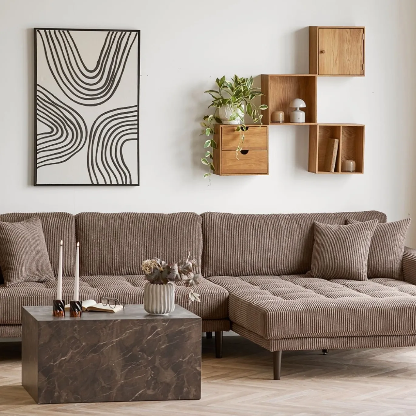 House Nordic Bank Lido Lounge Sofa Bruin Rechts