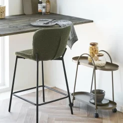 House Nordic Barstoel Maceda Bouclé Groen