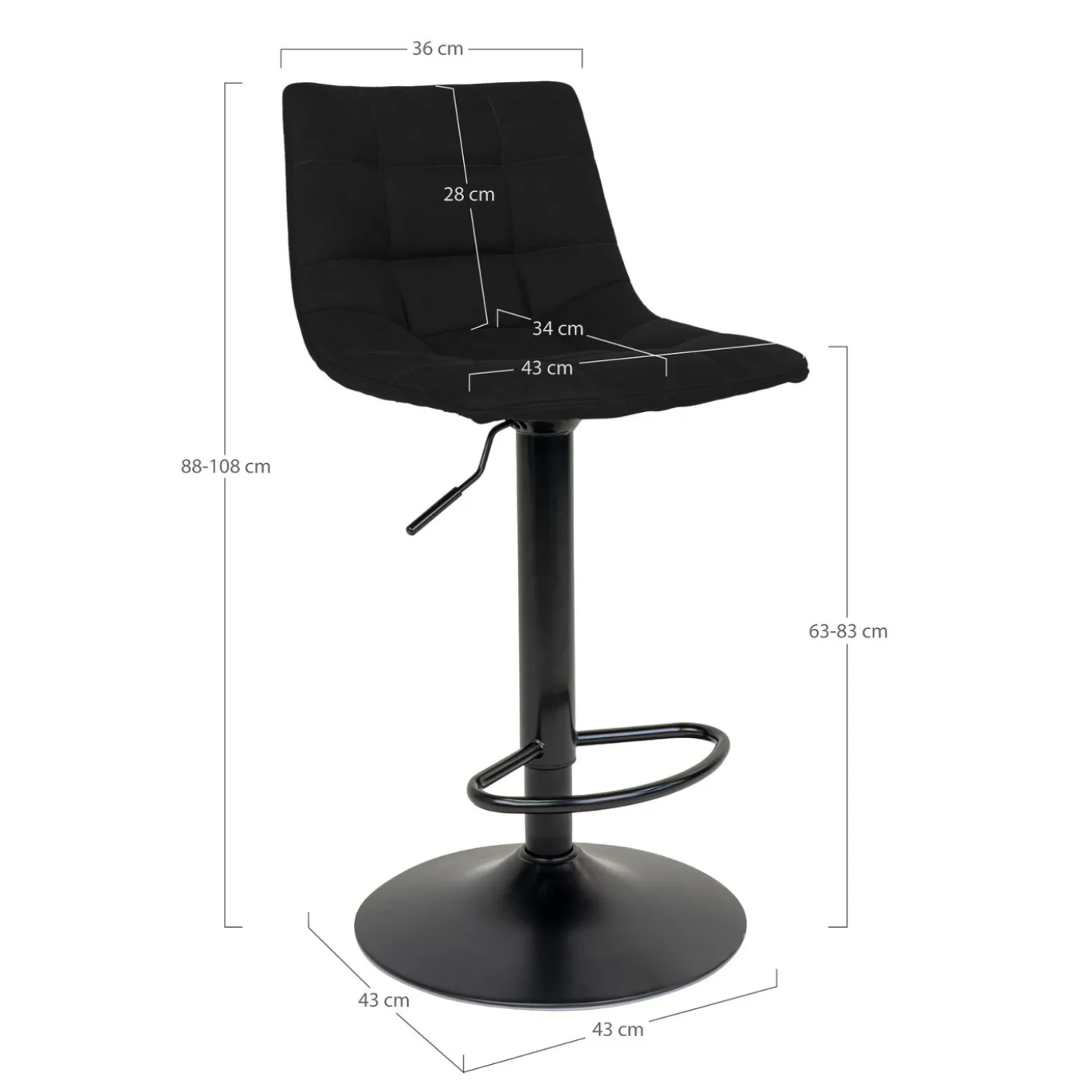House Nordic Barstoel Middelfart Zwart