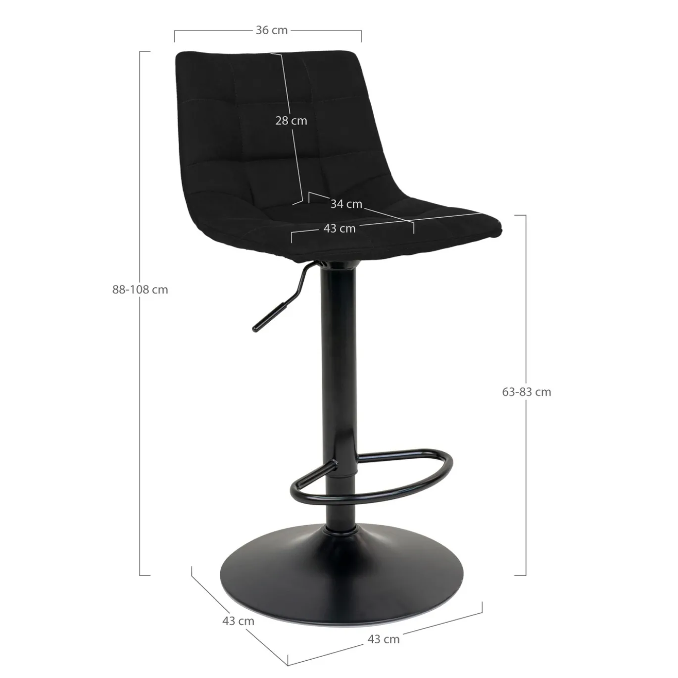 House Nordic Barstoel Middelfart Zwart