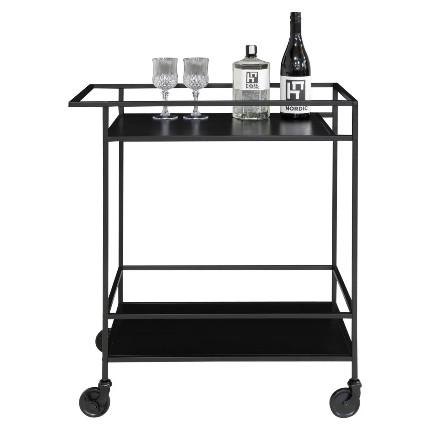 House Nordic Bar Trolley Vita Zwart