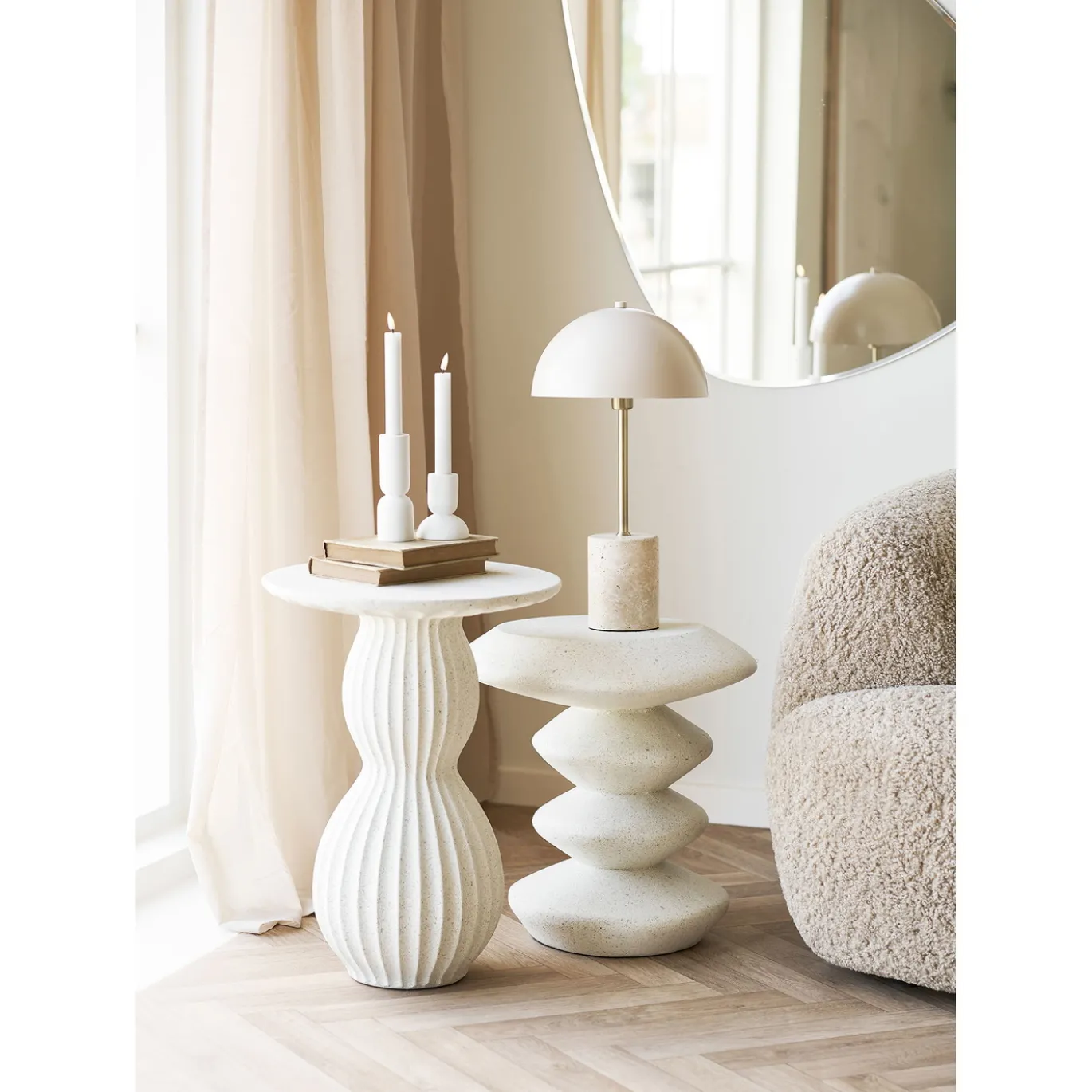 House Nordic Bijzettafel Blackburn Fiberclay Wit