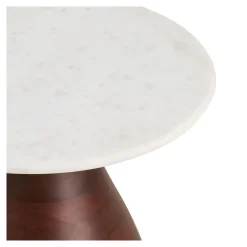 House Nordic Bijzettafel Heide Donkerbruin/Wit ø40cm