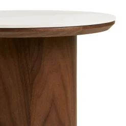 House Nordic Bijzettafel Noli Keramisch Wit/Donkerbruin ø40cm
