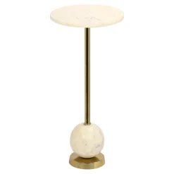 House Nordic Bijzettafel Salo Koper/Marmer Ø25,5x54cm