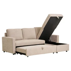 House Nordic Chaise Longue Slaapbank Belfast met Opslag Zand