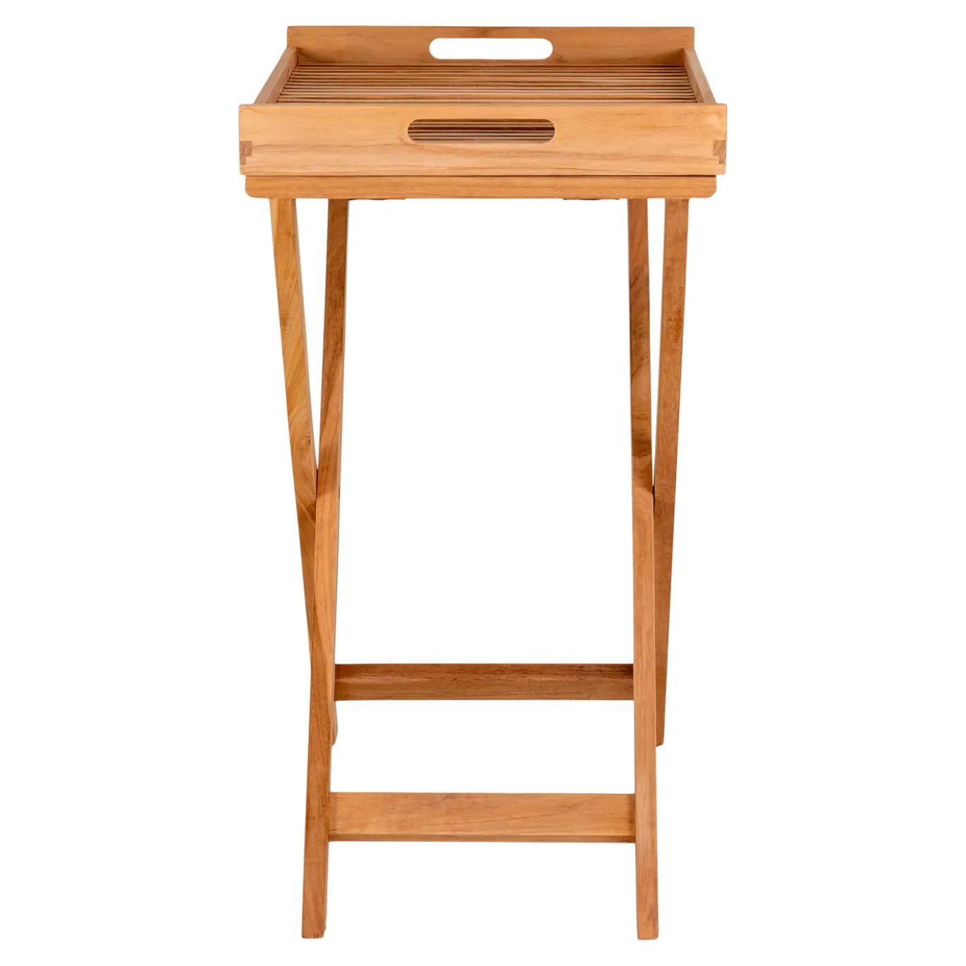 House Nordic Dienblad Tafel Ronda Teak Naturel 60x40x70cm