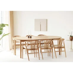 House Nordic Eetkamerset Bundaberg en Agustin met 6 stoelen Naturel