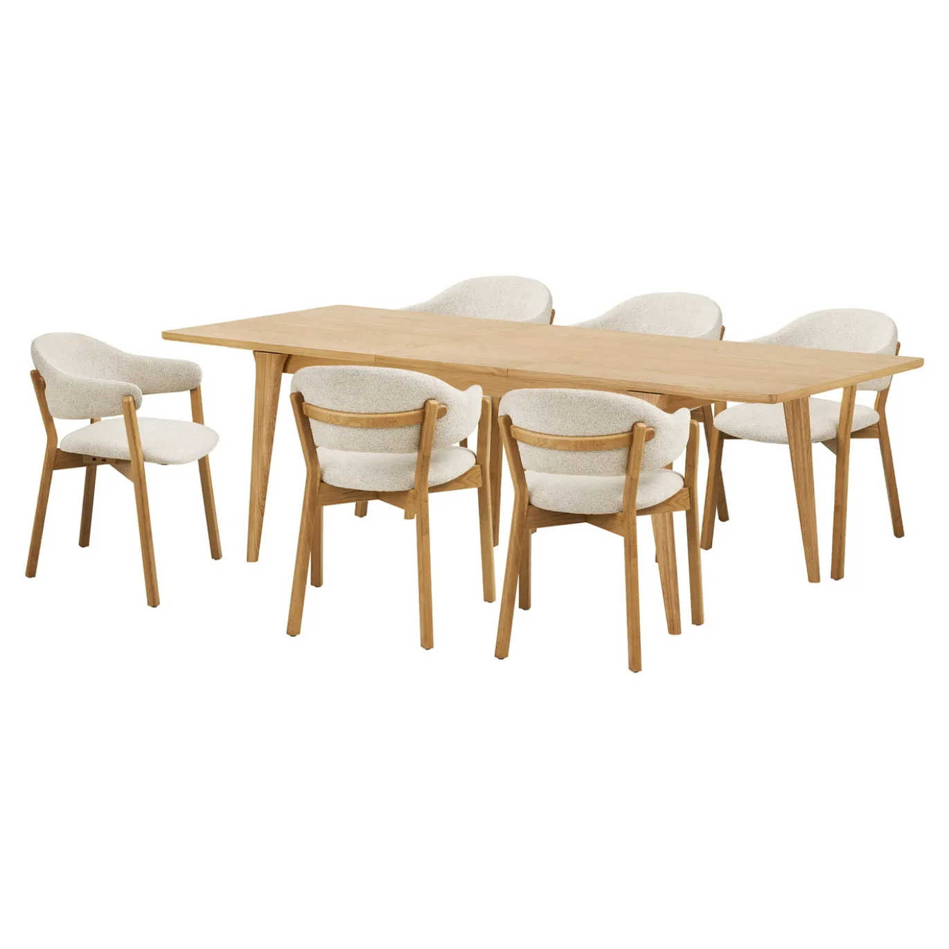 House Nordic Eetkamerset Darwin en Dunkirk met 6 stoelen Naturel