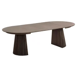 House Nordic Eetkamerset Osaka en Agustin met 6 stoelen Donkerbruin