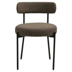 House Nordic Eetkamerstoel Badalona Bouclé Bruin