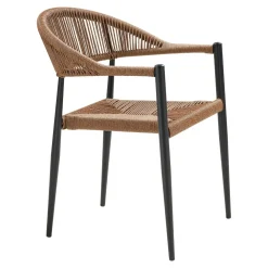 House Nordic Eetkamerstoel Canari PE Rotan Naturel/Zwart