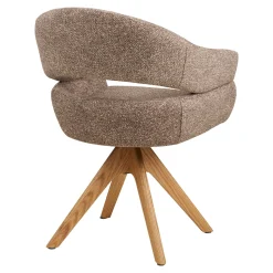 House Nordic Eetkamerstoel Dover Draaibaar Bruin/Naturel