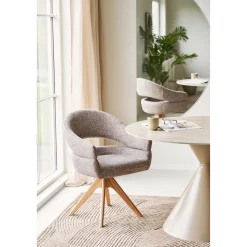 House Nordic Eetkamerstoel Dover Draaibaar Bruin/Naturel