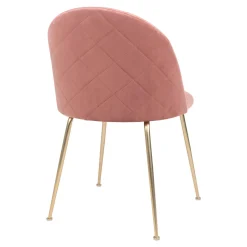 House Nordic Eetkamerstoel Geneve Velvet Roze Brass