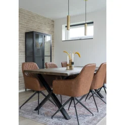 House Nordic Eetkamerstoel Harbo Met Swivel Vintage Bruin