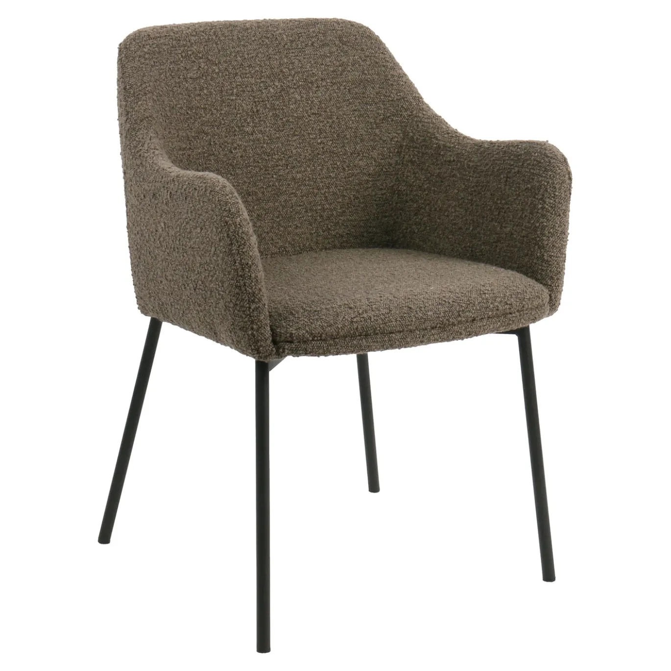 House Nordic Eetkamerstoel Melilla Bouclé Bruin
