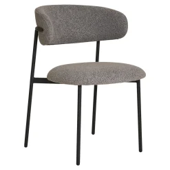 House Nordic Eetkamerstoel Mira Bouclé Lichtgrijs