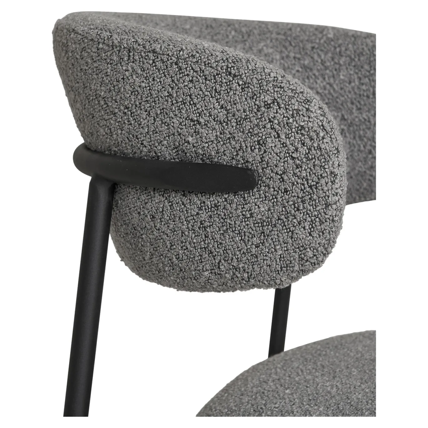 House Nordic Eetkamerstoel Mira Bouclé Lichtgrijs
