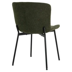 House Nordic Eetkamerstoel Maceda Bouclé Donkergroen