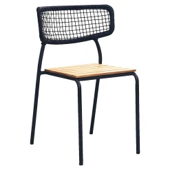 House Nordic Eetkamerstoel Nashville Teak Naturel/Zwart