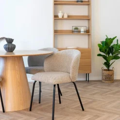 House Nordic Eetkamerstoel Safira Beige Bouclé