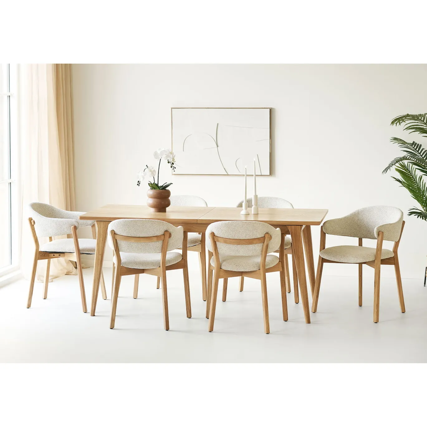 House Nordic Eettafel Darwin Eikenfineer Verlengbaar Naturel 180-230cm