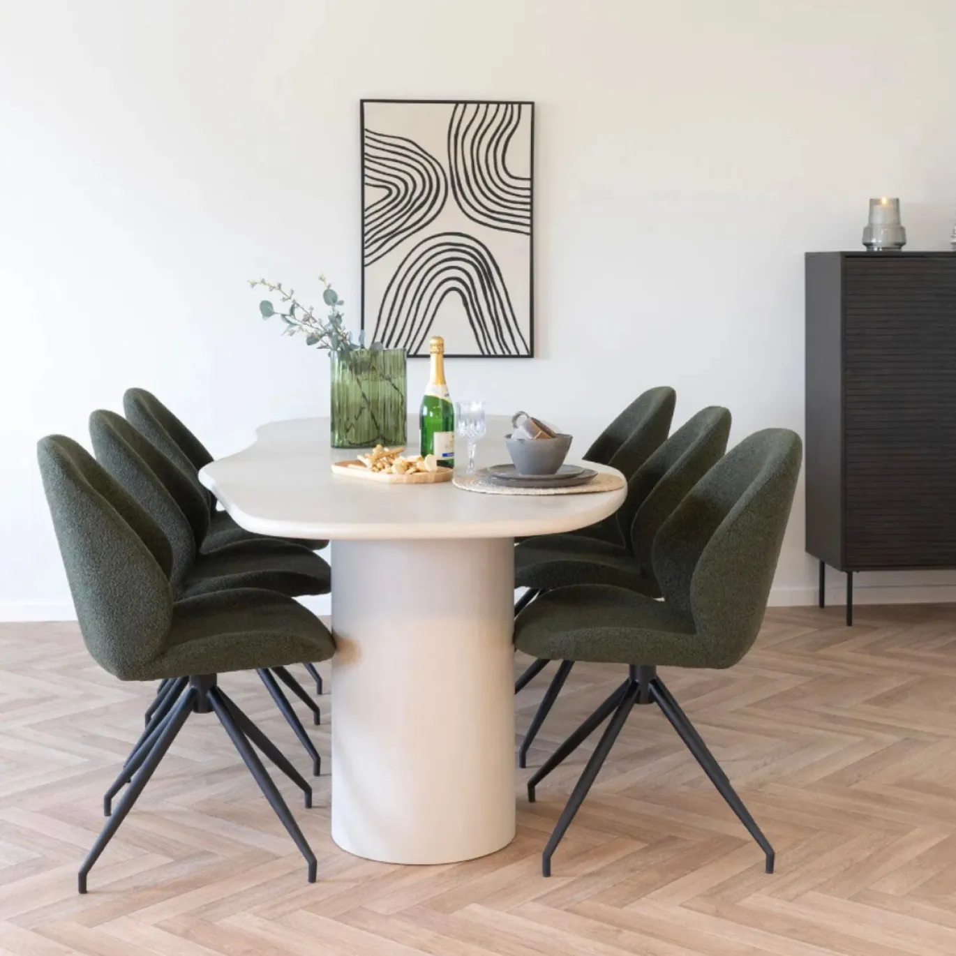 House Nordic Eettafel Maranola MDF Beige 240cm