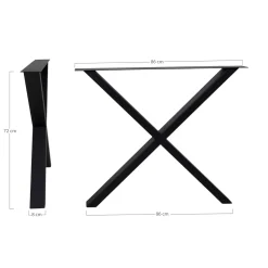 House Nordic Eettafel Nimes X-Poten Zwart