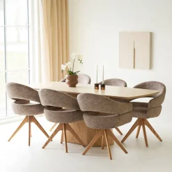 House Nordic Eettafel Noli Travertin/Essenfineer Naturel 200cm