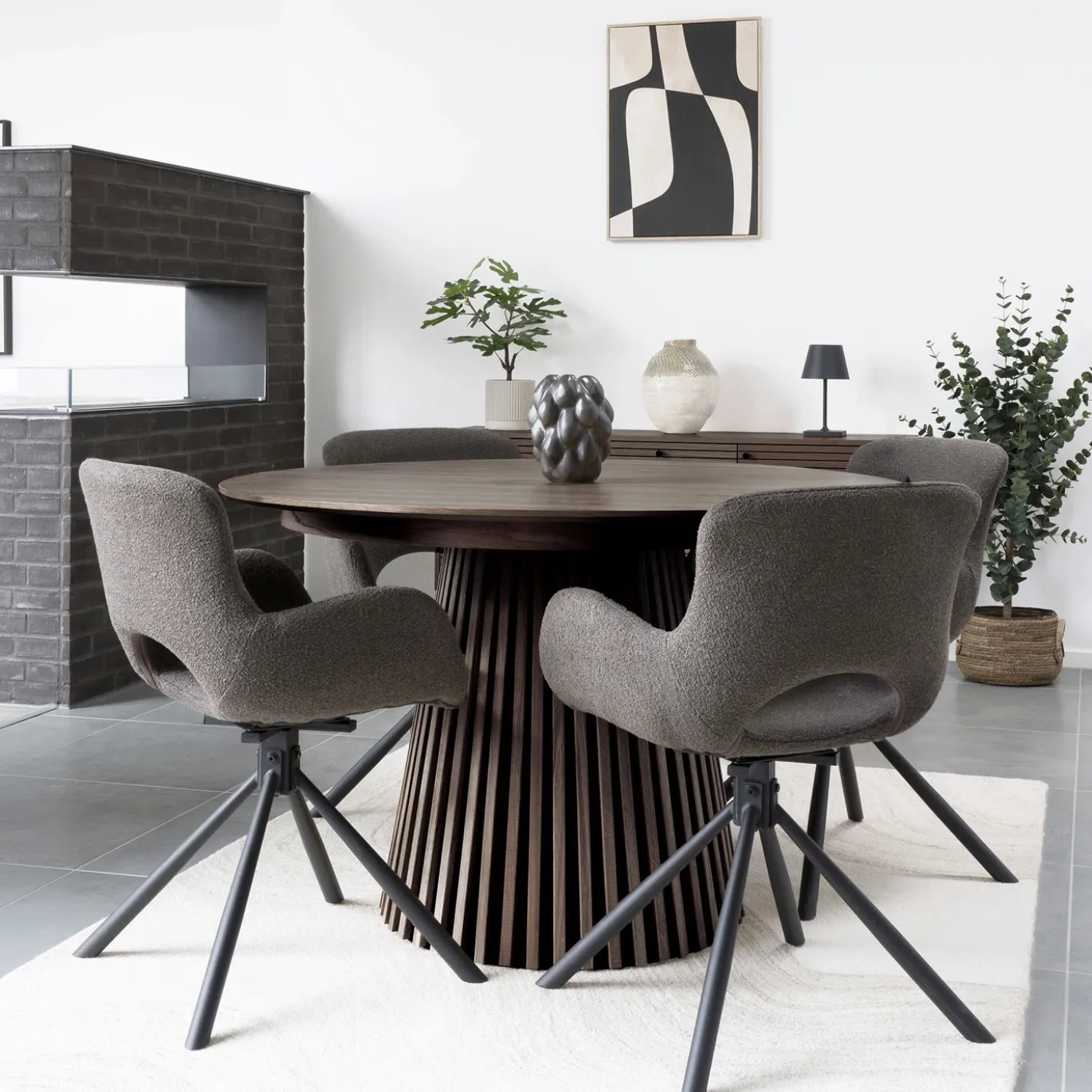 House Nordic Eettafel Osaka Smoked Uitschuifbaar 120-240cm