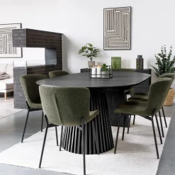 House Nordic Eettafel Osaka Zwart 200-250-300cm