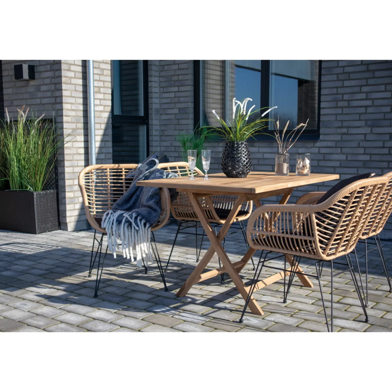House Nordic Eettafel Oviedo Teakhout 120cm