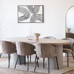 House Nordic Eettafel Solva MDF Zand/Naturel 220cm