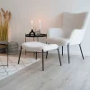 House Nordic Fauteuil Glasgow met Voetenbankje Wit